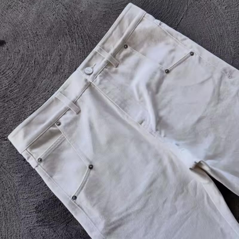 White flared jeans