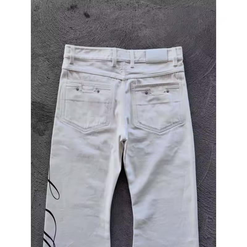 White flared jeans